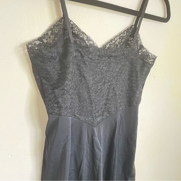 Vintage Black Lace Night Dress Slip - Picture 5 of 8
